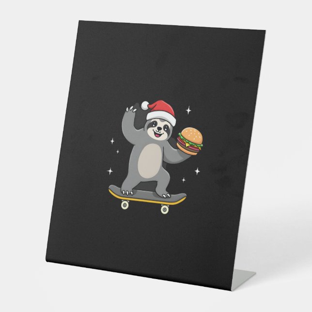 Expositor En L CHRISTMAS SLOTH Funny Christmas Skateboard Sloth ( (Anverso)