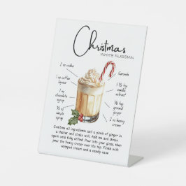 Expositor En L Christmas White Russian Cocktail Pedestal Sign