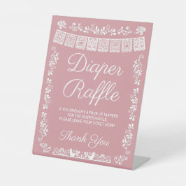 Expositor En L Cielito Lindo Baby Shower Diaper Raffle Sign