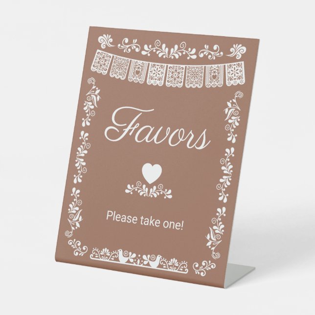 Expositor En L Cielito Lindo Baby Shower Favors Terracotta (Anverso)