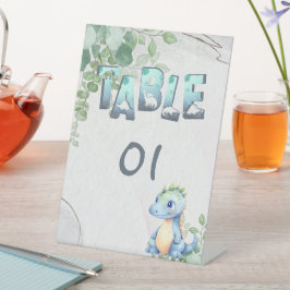 Expositor En L Cifras de tabla de cumpleaños de dinosaurio lindo 