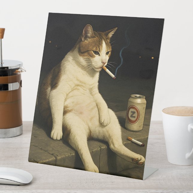 Expositor En L Cigarette Kitten Funny Smoking Cat Gen Z Meme (In Situ)