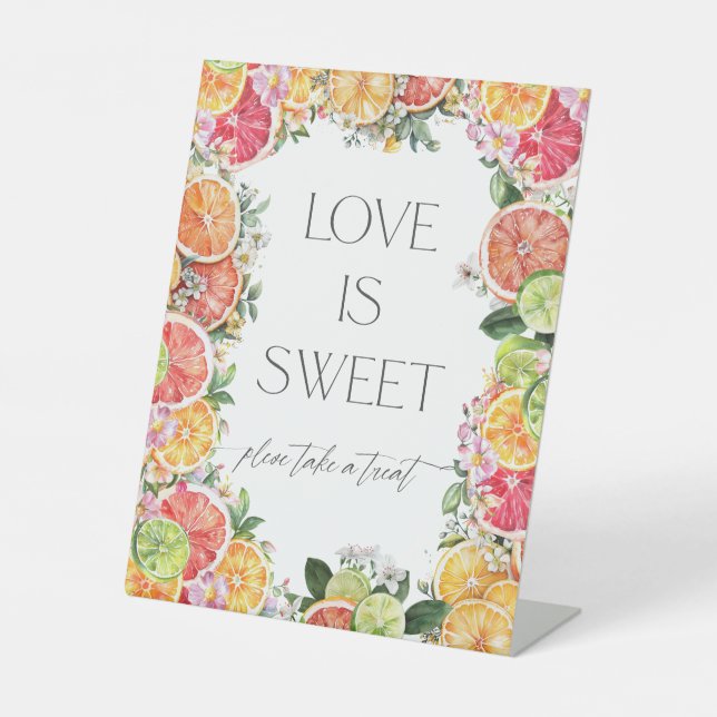 Expositor En L Citrus Bridal Shower Love Is Sweet (Anverso)