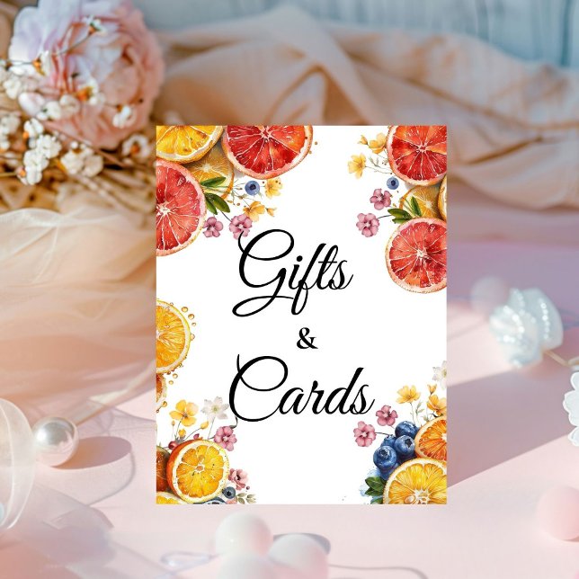 Expositor En L Citrus Bridal Shower Regalos y Tarjetas (Subido por el creador)