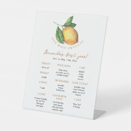 Expositor En L Citrus lemon First Birday Milestone Cumpleaños