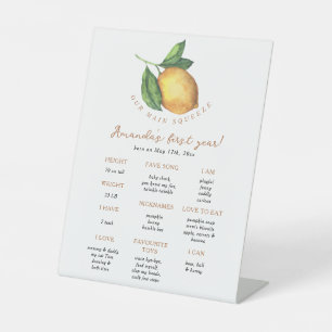 Expositor En L Citrus lemon First Birday Milestone Cumpleaños
