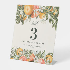 Expositor En L Citrus naranja número de mesa botánico moderno rús