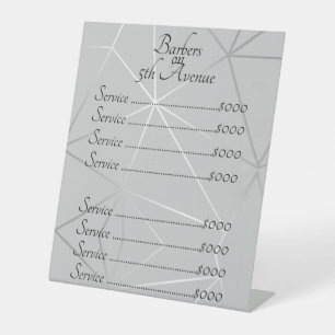 Expositor En L Clásicas Líneas Geométricas de Plata/Gris con Spar