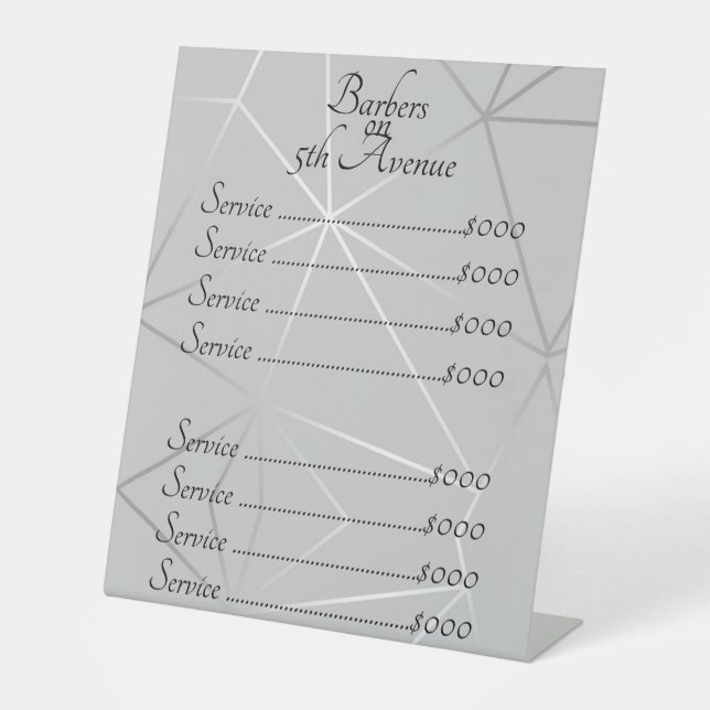 Expositor En L Clásicas Líneas Geométricas de Plata/Gris con Spar (Anverso)