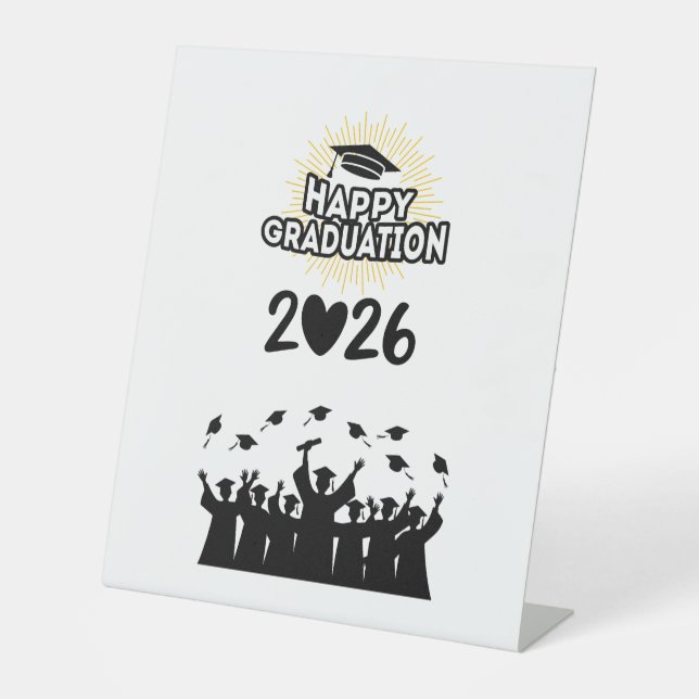 Expositor En L Class of 2026 Happy Graduation - Minimalist  (Anverso)