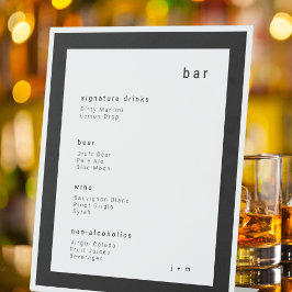 Expositor En L Classic black minimalist event Bar Pedestal Sign