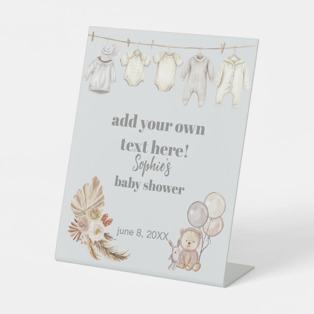 Expositor En L Clothesline Podemos Esperar A Rótulo Personalizado (Anverso)