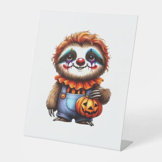 Expositor En L Clown Sloth Halloween camiseta sobredimensionada (Anverso)