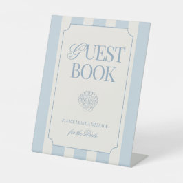 Expositor En L Coastal Bachelorette Guestbook Pedestal Sign