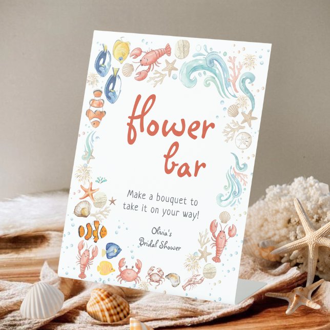 Expositor En L Coastal Flower Bar | Handwritten Bridal Shower (Subido por el creador)