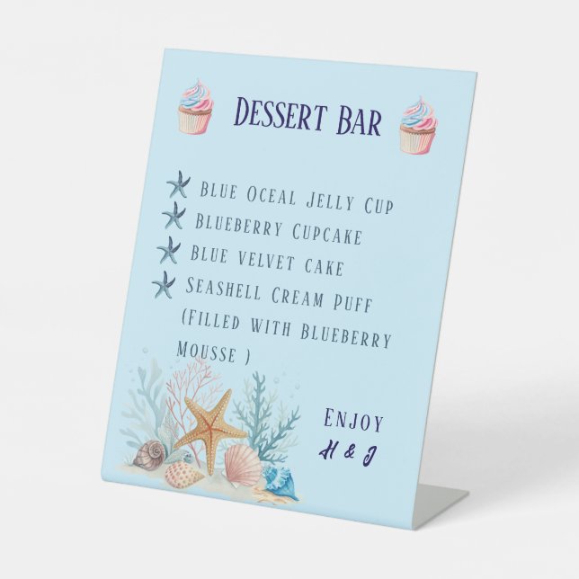 Expositor En L Coastal Love Dessert Bar Wedding Table (Anverso)