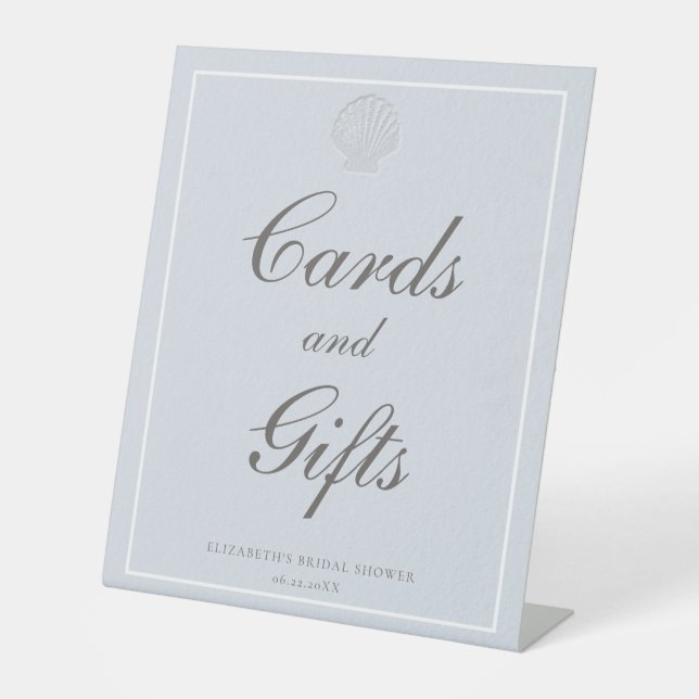 Expositor En L Coastal Nautical Bridal Shower Elegant Cards Gifts (Anverso)