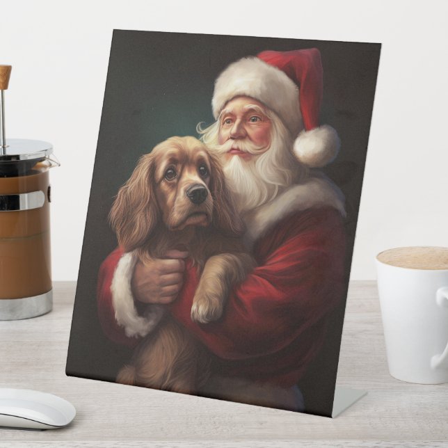 Expositor En L Cocker Spaniel con Santa Claus Navideño (In Situ)