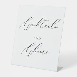 Expositor En L Cocktails & Cheers Wedding Sign Minimalist Elegant