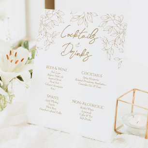 Expositor En L Cocktails y bebidas clásicas Bodas Gold Greenery
