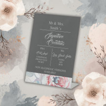 cóctel de boda de marca rosa de color negro