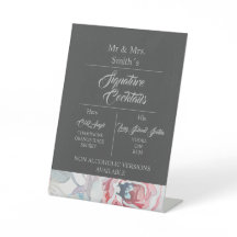 cóctel de boda de marca rosa de color negro