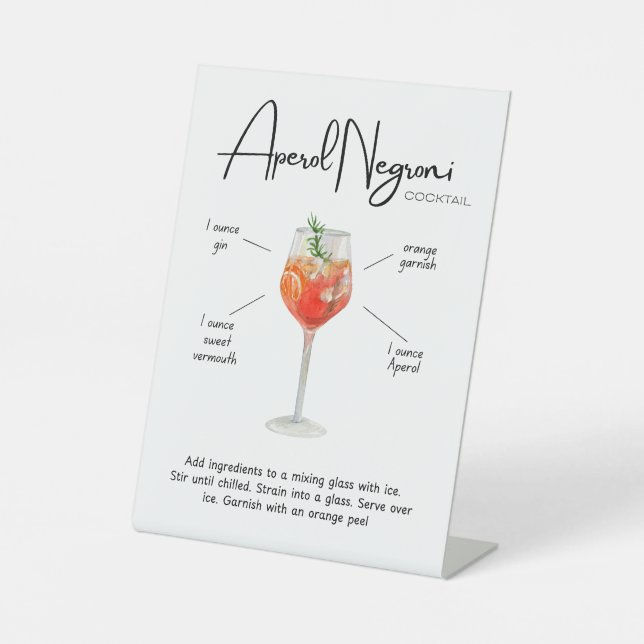 Expositor En L Cóctel moderno de Aperol Negroni (Anverso)