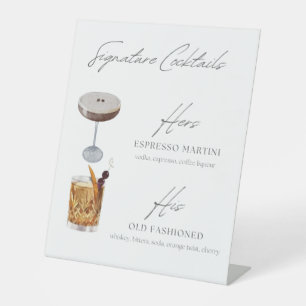 Expositor En L Cócteles de firma Espresso Martini y moda antigua