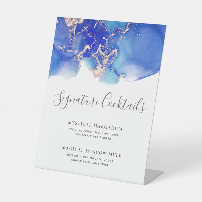 Expositor En L Cócteles de firma Resumen Menú de barra de Bodas (Anverso)