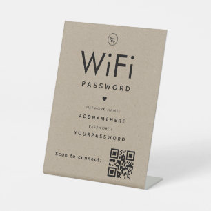 Expositor En L Código de contraseña de Kraft WiFi logotipo comerc