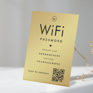 Expositor En L Código de contraseña de WiFi Gold Código QR del lo