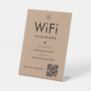 Expositor En L Código de contraseña WiFi de Kraft Código QR del l