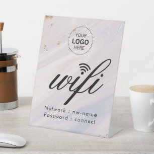Expositor En L Código de contraseña WiFi Logotipo de negocio