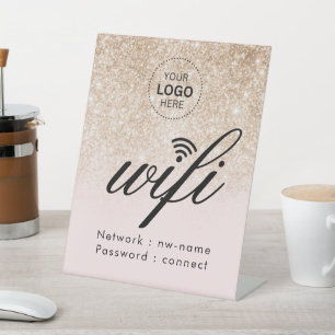 Expositor En L Código de contraseña WiFi Logotipo de negocio