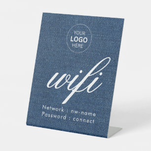 Expositor En L Código de contraseña WiFi Logotipo de negocio