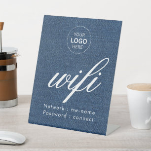 Expositor En L Código de contraseña WiFi Logotipo de negocio