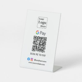 Expositor En L Código Gpay QR Rótulo Pedestal para su empresa
