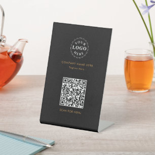 Expositor En L Código QR adjunto Rótulo Pedestal personalizado