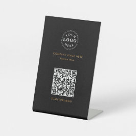 Expositor En L Código QR adjunto Rótulo Pedestal personalizado