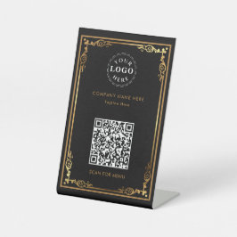 Expositor En L Código QR adjunto Rótulo Pedestal personalizado