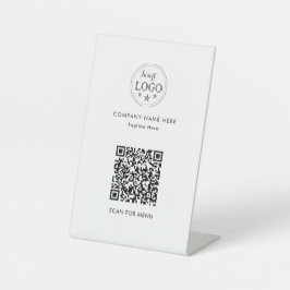 Expositor En L Código QR adjunto Rótulo Pedestal personalizado