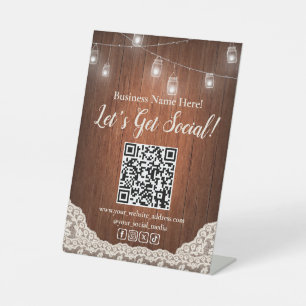 Expositor En L Código QR Cadena de negocios de medios sociales de