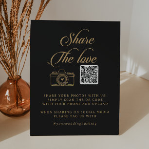 Expositor En L Código QR Compartir el Amor Clásico Negro y Dorado
