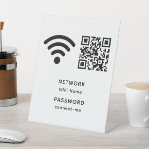 Expositor En L Código QR Contraseña WiFi y red personalizada