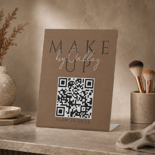 Expositor En L Código QR de Artista de Maquillaje de Terracota Os