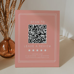 Expositor En L Código QR de Avery Minimal Blush Melocotón Deja un