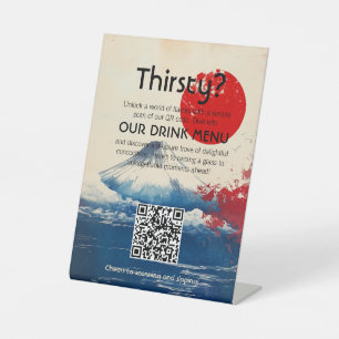 Expositor En L Código QR de bebidas menú japonés Armonía con Fuji