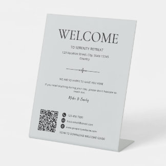 Expositor En L Código QR de bienvenida de Airbnb para alquiler de