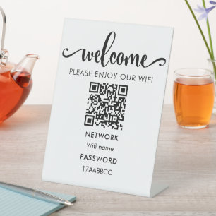 Expositor En L Código QR de bienvenida de WIFI   Disfrute De Nues