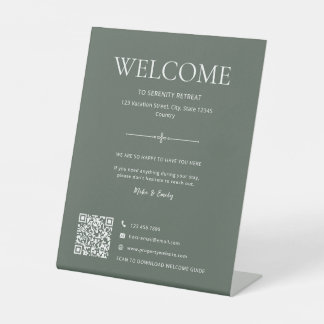 Expositor En L Código QR de bienvenida para casa de alquiler de v